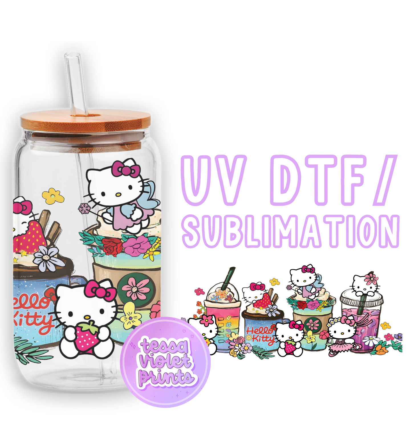 a hello kitty drink bottle with a straw in it