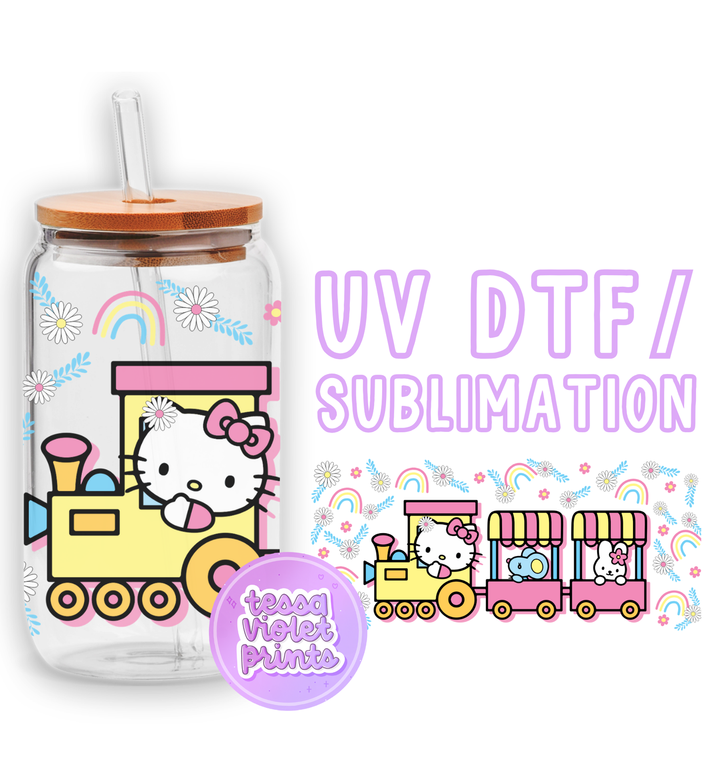 a hello kitty water bottle with a straw in it