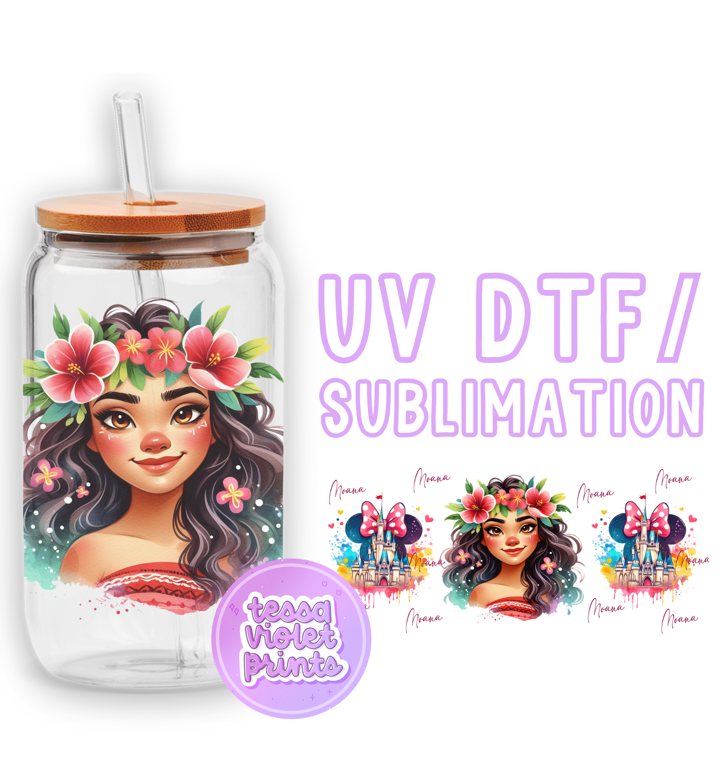 a picture of a woman with flowers in her hair and a straw in her mouth