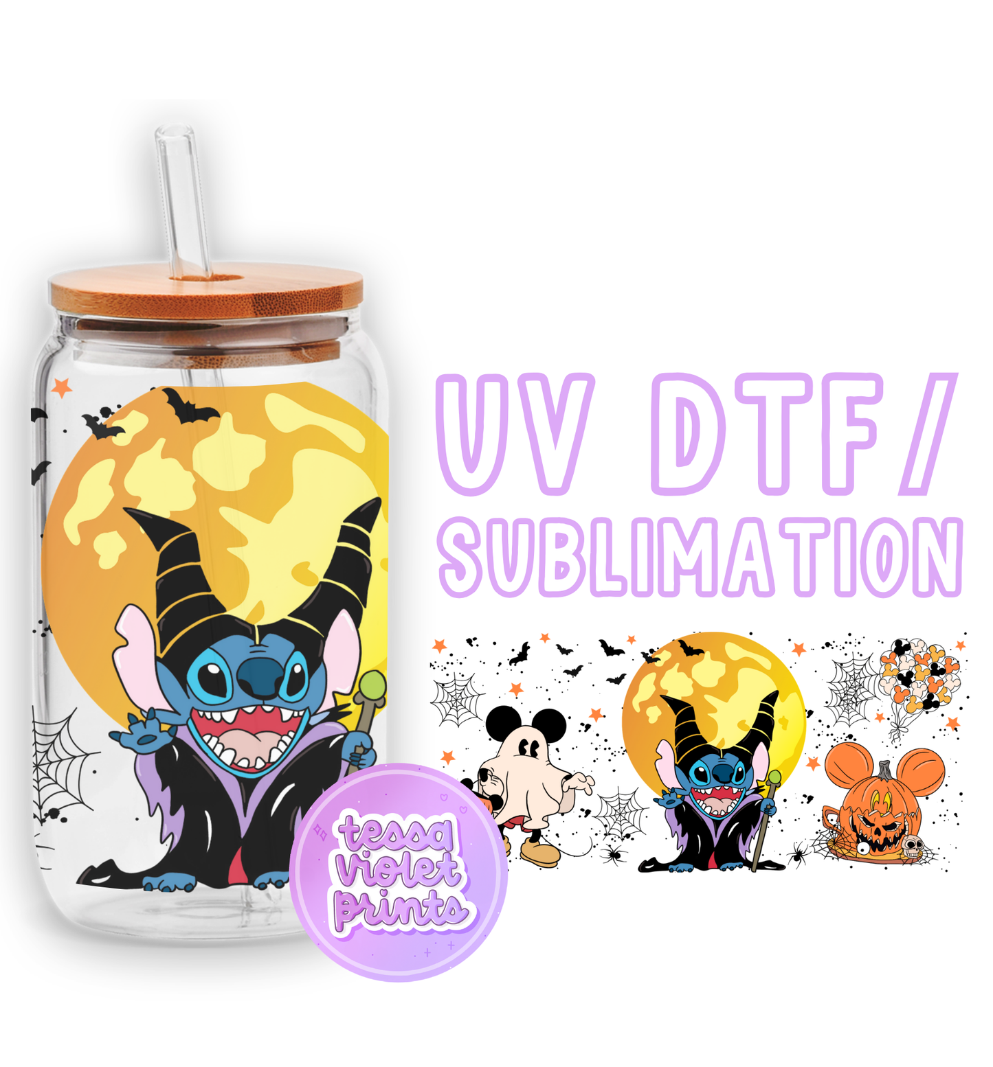 a glass jar with a cartoon character on it