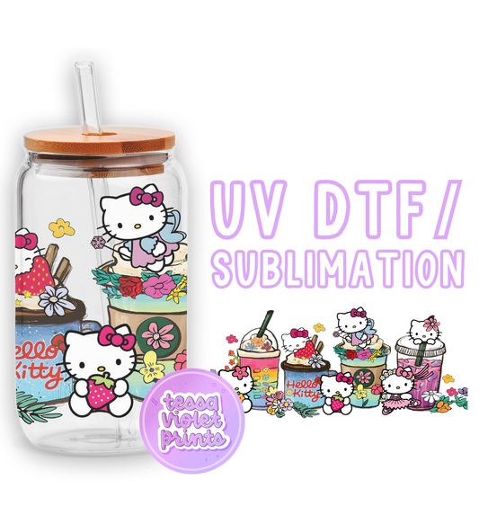 a hello kitty drink bottle with a straw in it