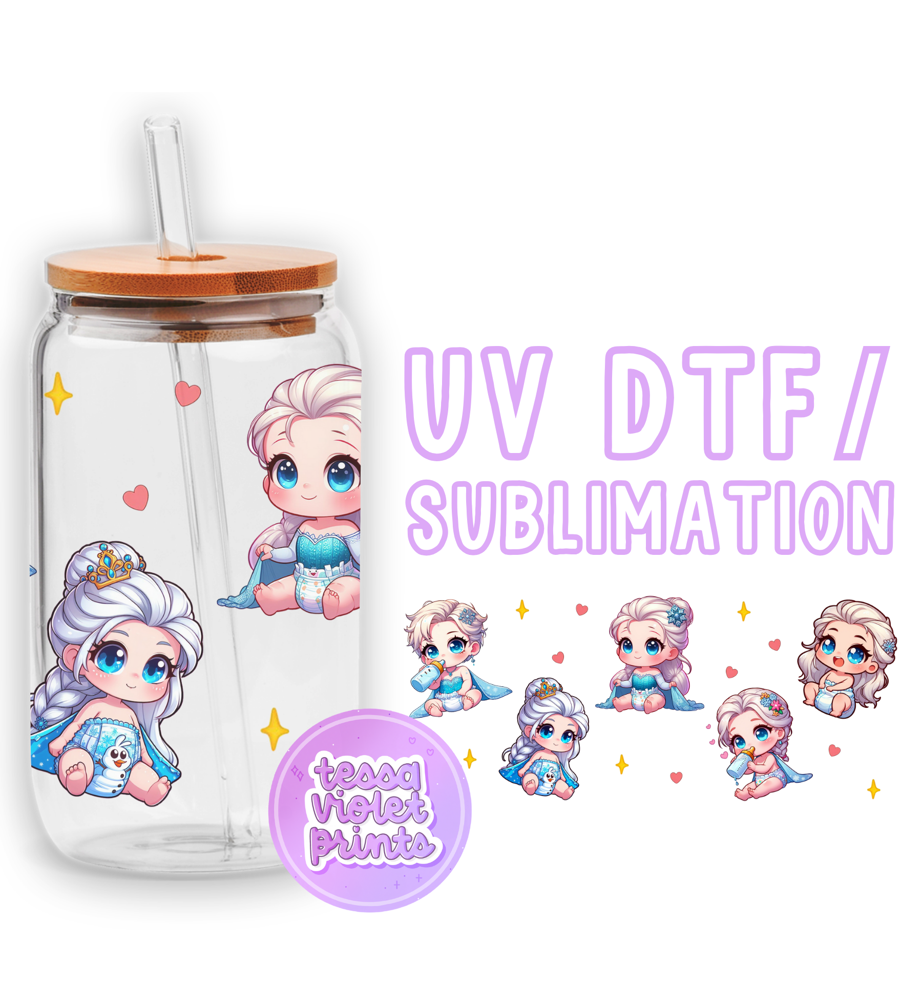 a picture of a glass cup with a sticker on it