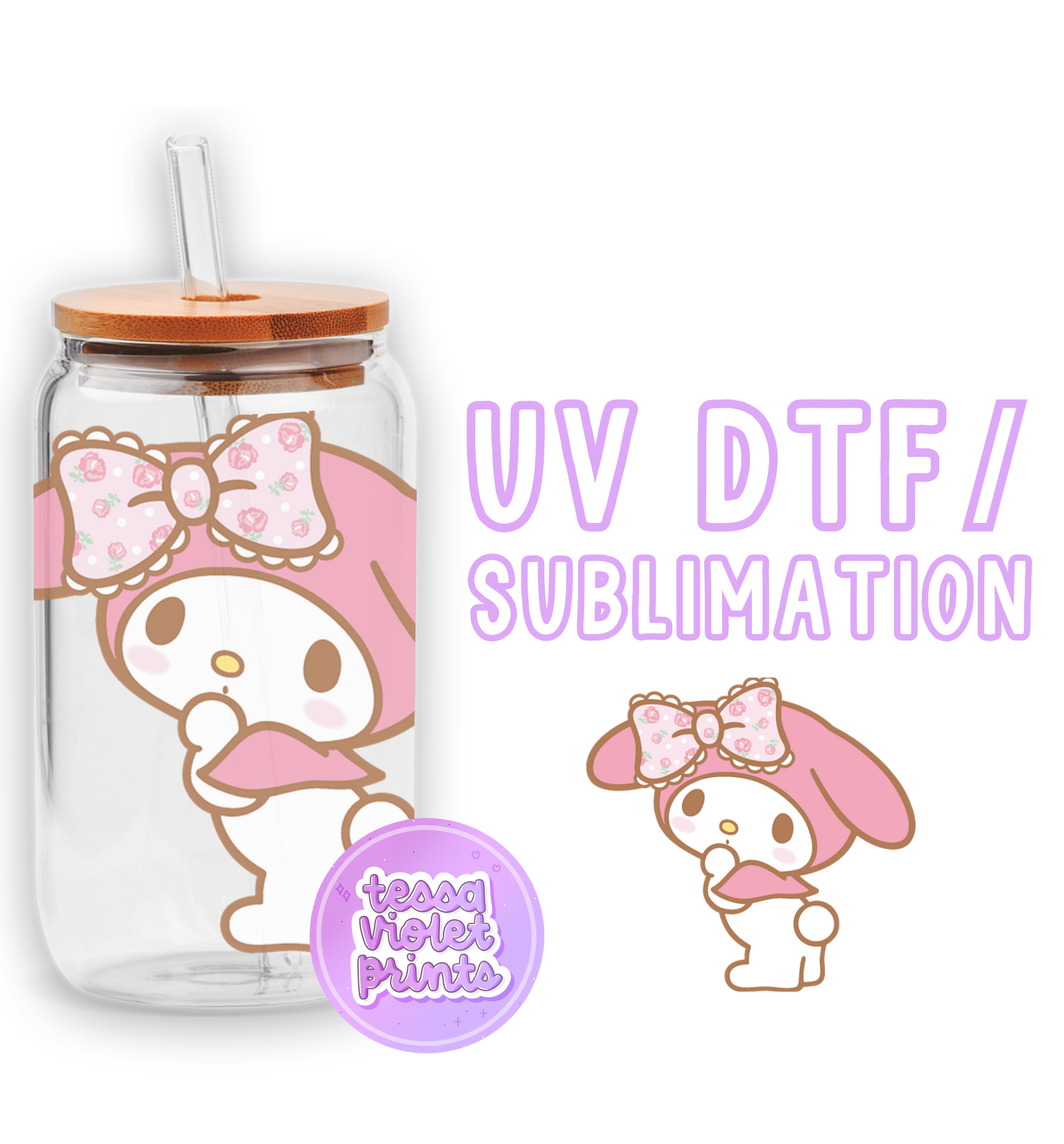 a glass jar with a cartoon character on it