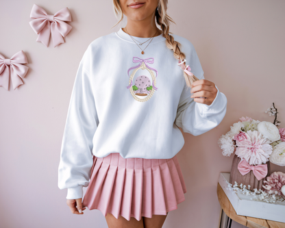 D1 - Epcot, Happiest Place Coquette Embroidered Crewneck