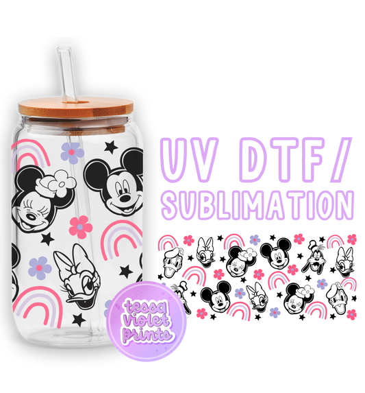 a minnie mouse jar with a straw in it