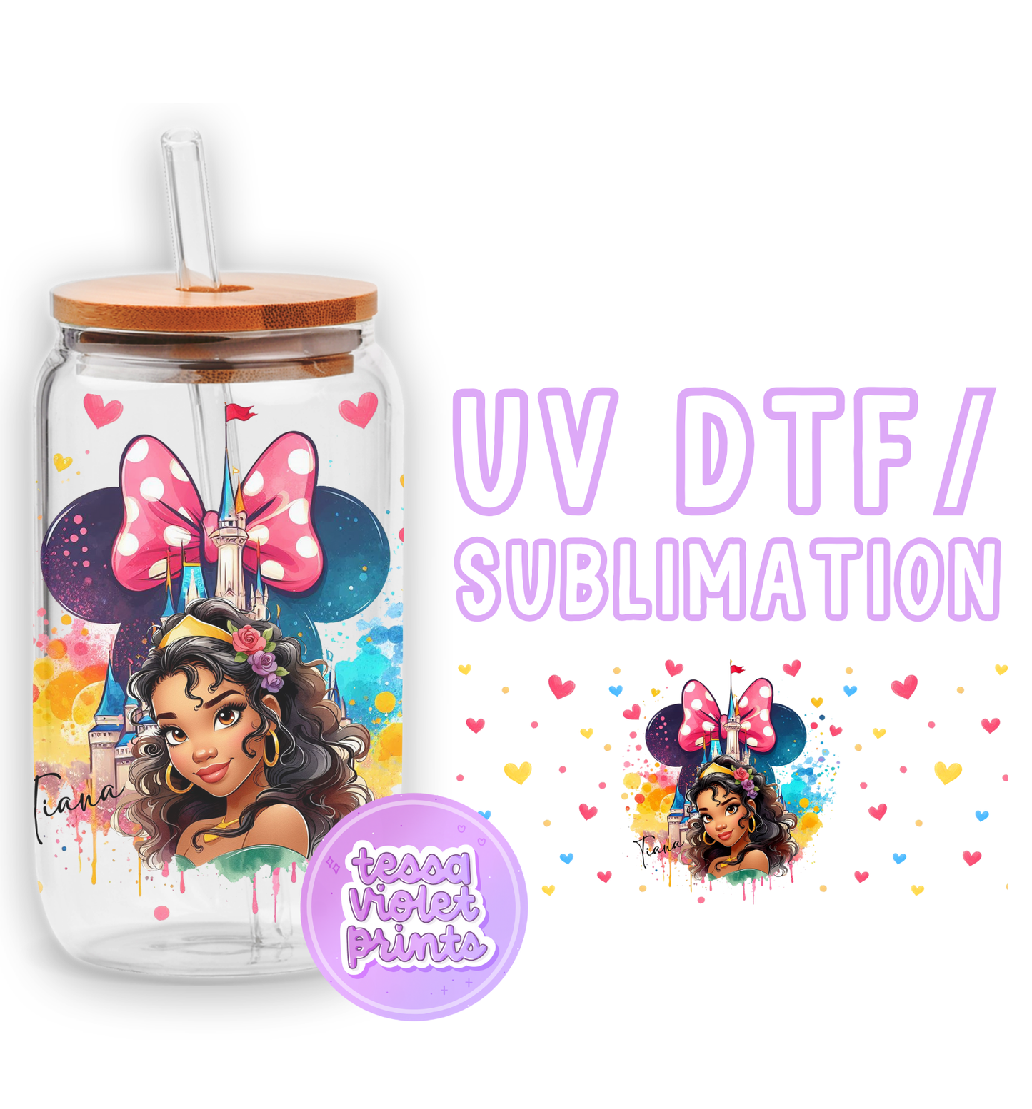 a glass jar with a picture of a girl on it