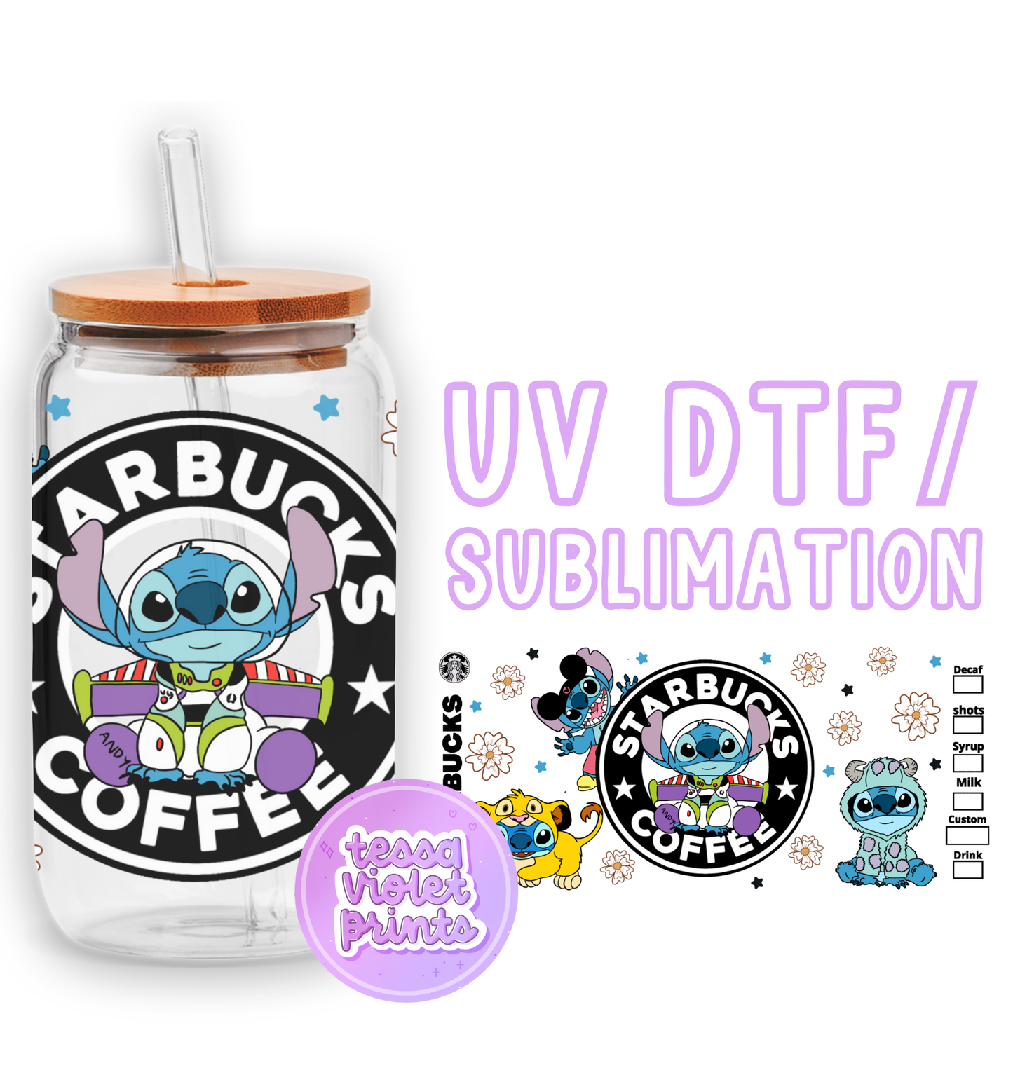 a glass jar with a lid and a sticker on it