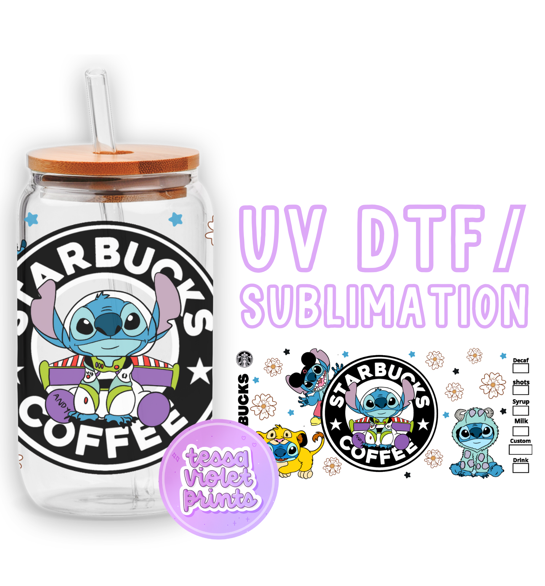 a glass jar with a lid and a sticker on it