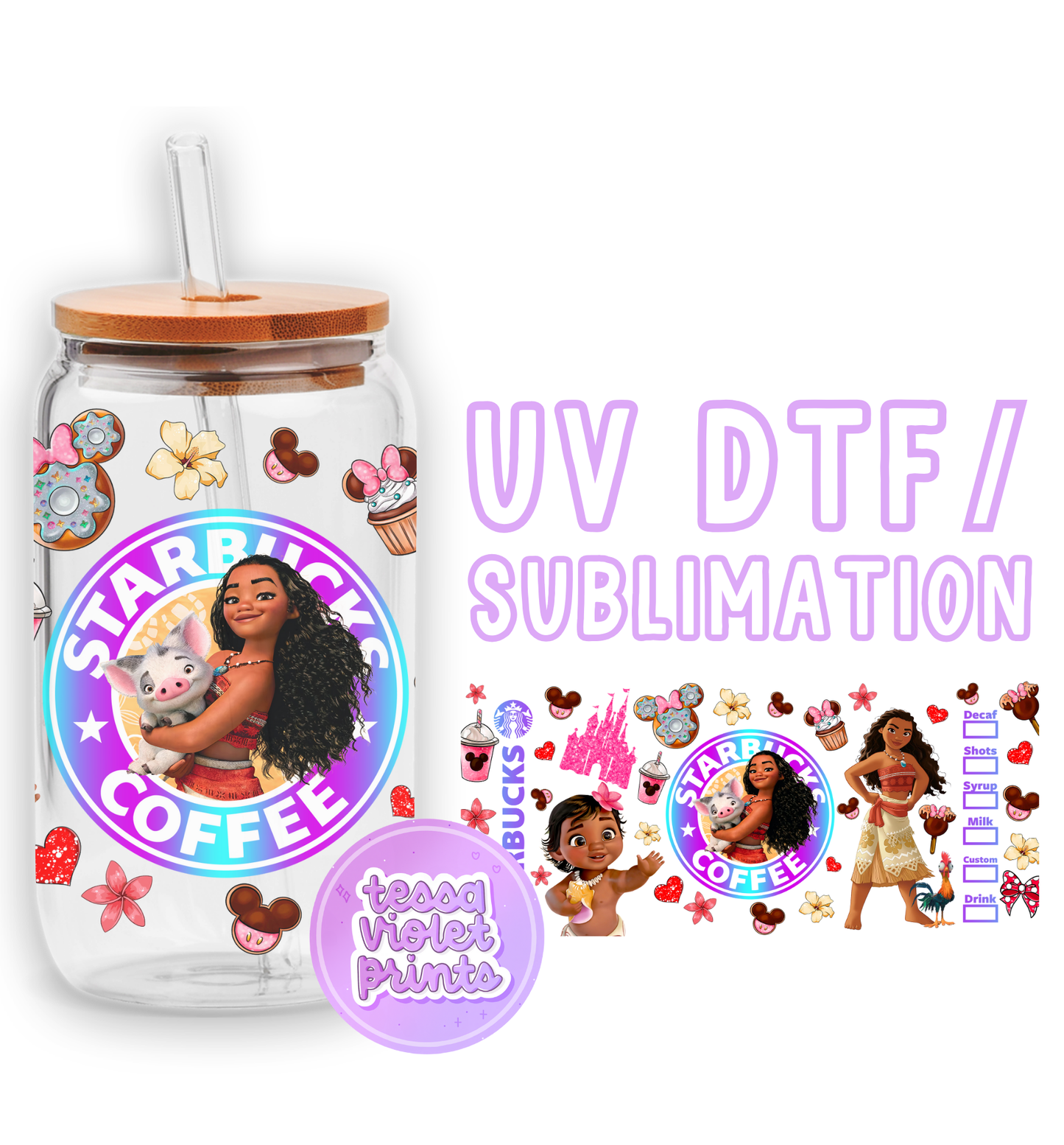 a glass jar with a picture of a woman holding a cat