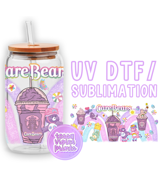 there is a jar with a picture of a cup on it