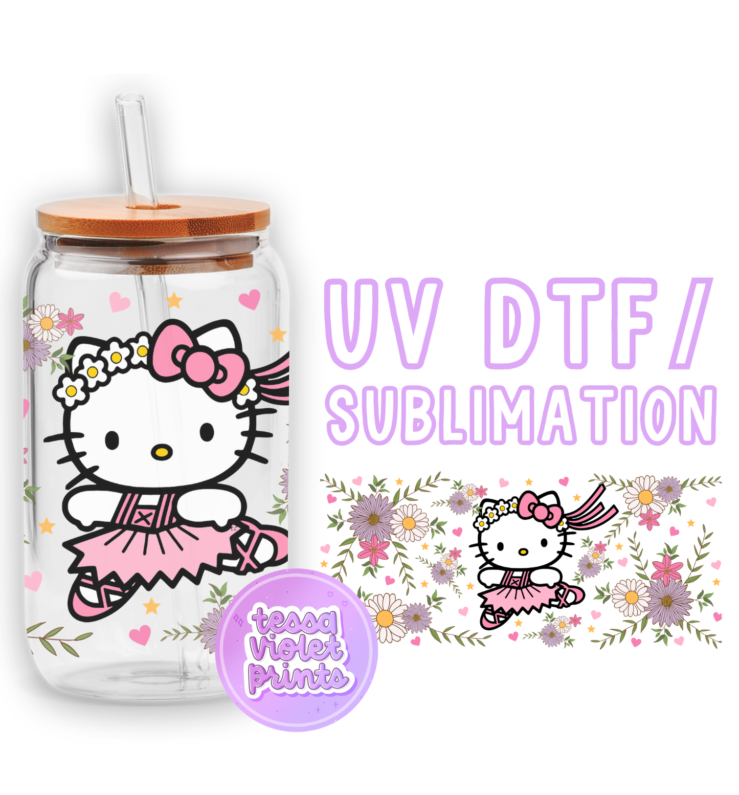 a hello kitty water bottle with a straw in it