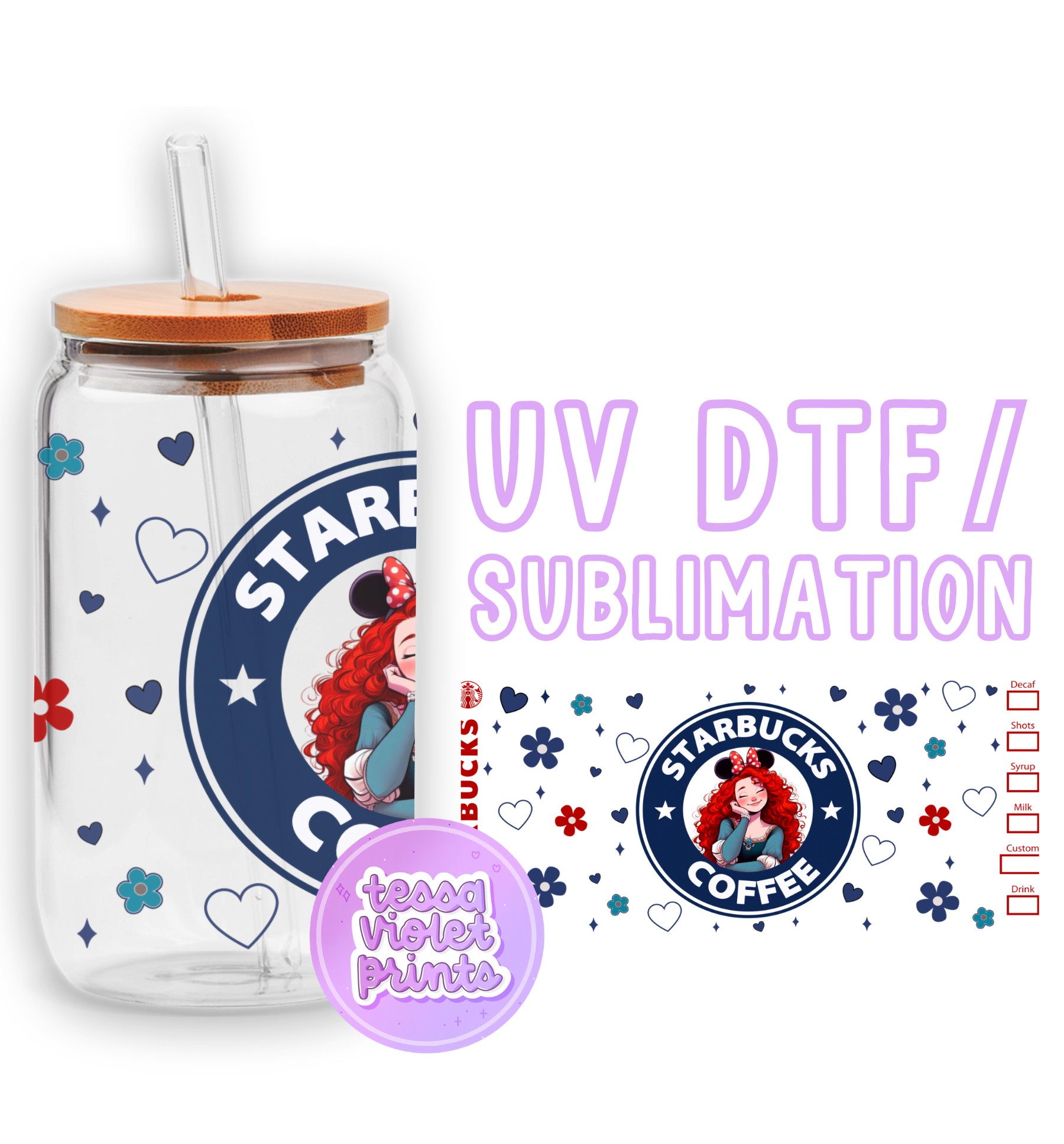 a glass jar with a straw in it