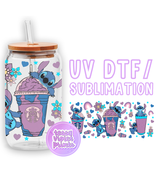 a glass jar with a picture of a cartoon character on it