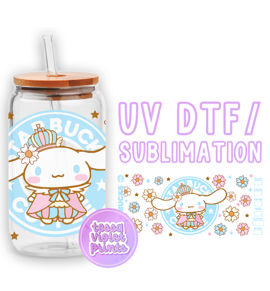 a glass jar with a cartoon character on it