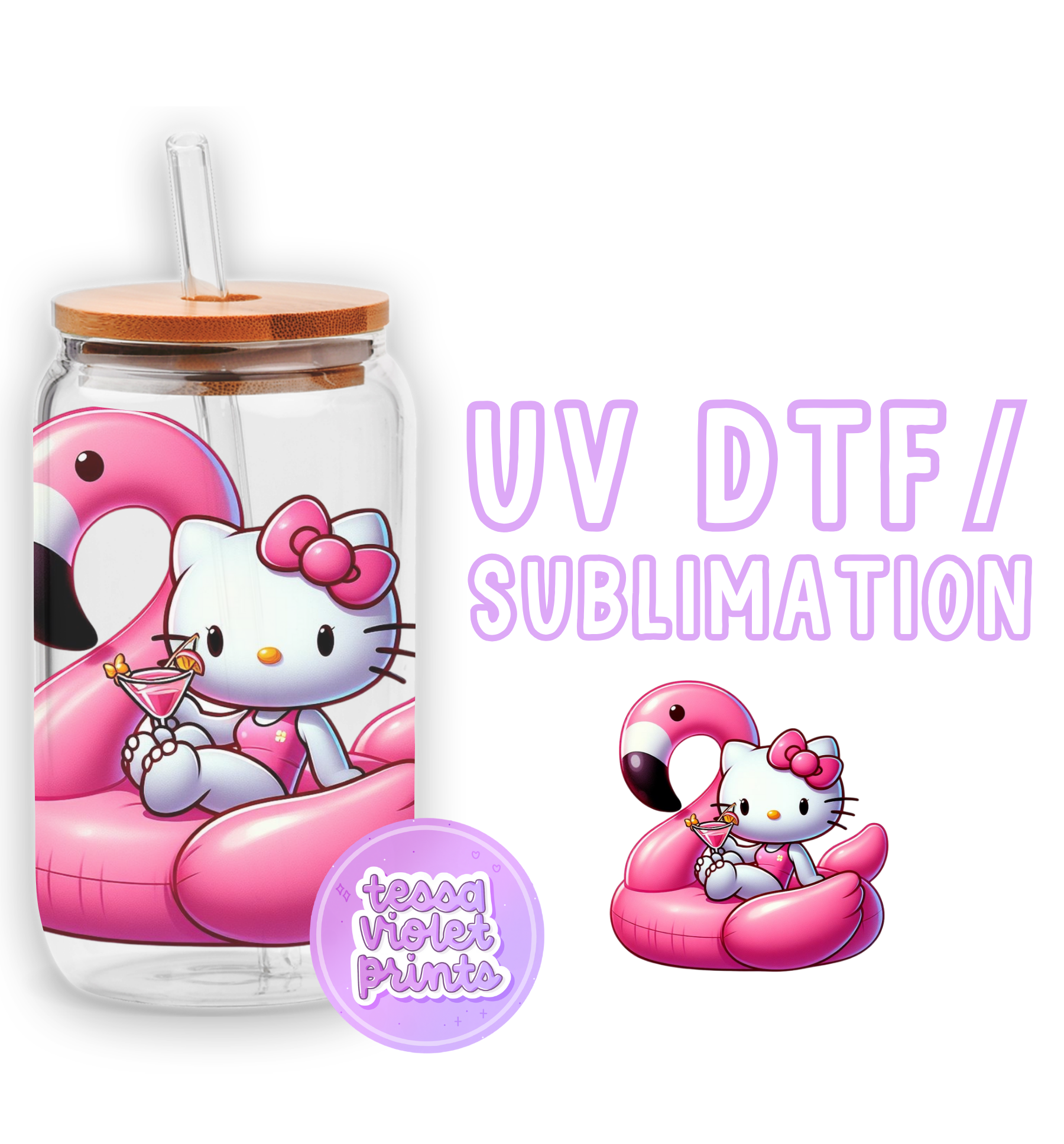 a picture of a hello kitty in an inflatable pool