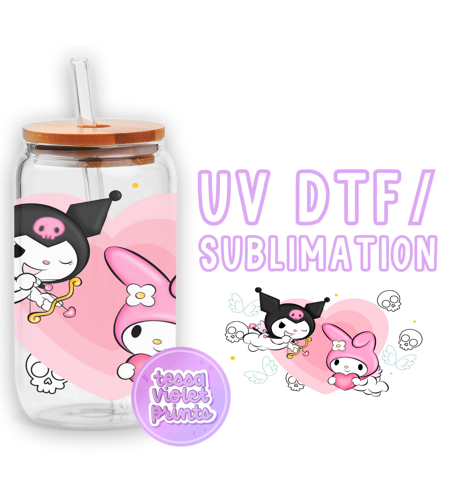 a glass jar with a cartoon character on it