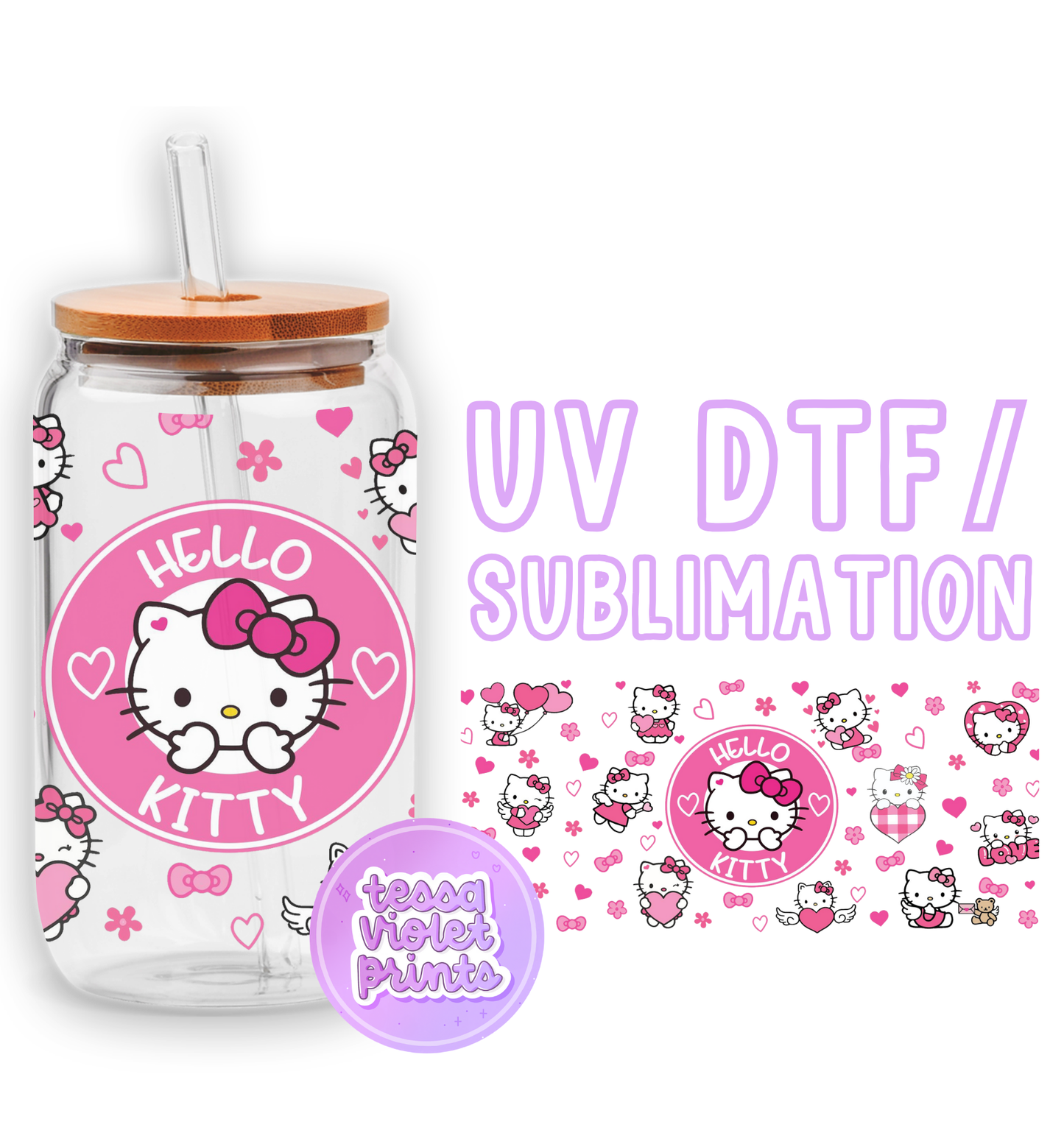 a hello kitty water bottle with a straw in it