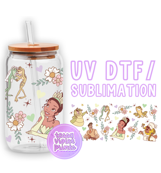 a glass jar with a sticker of a cartoon character on it