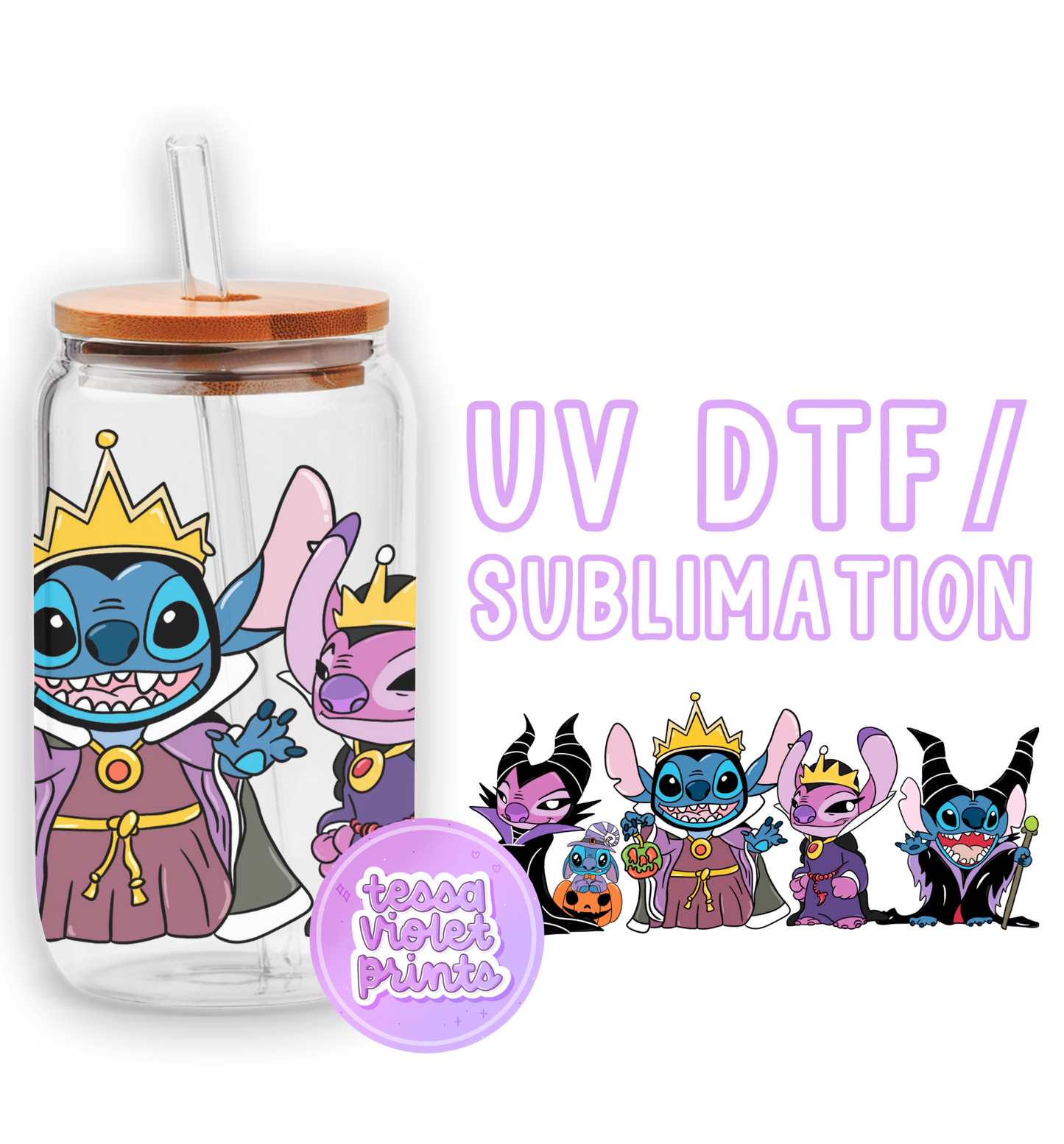 a glass jar with a picture of cartoon characters on it