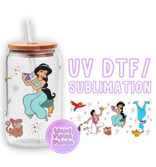 a glass jar with a cartoon character on it