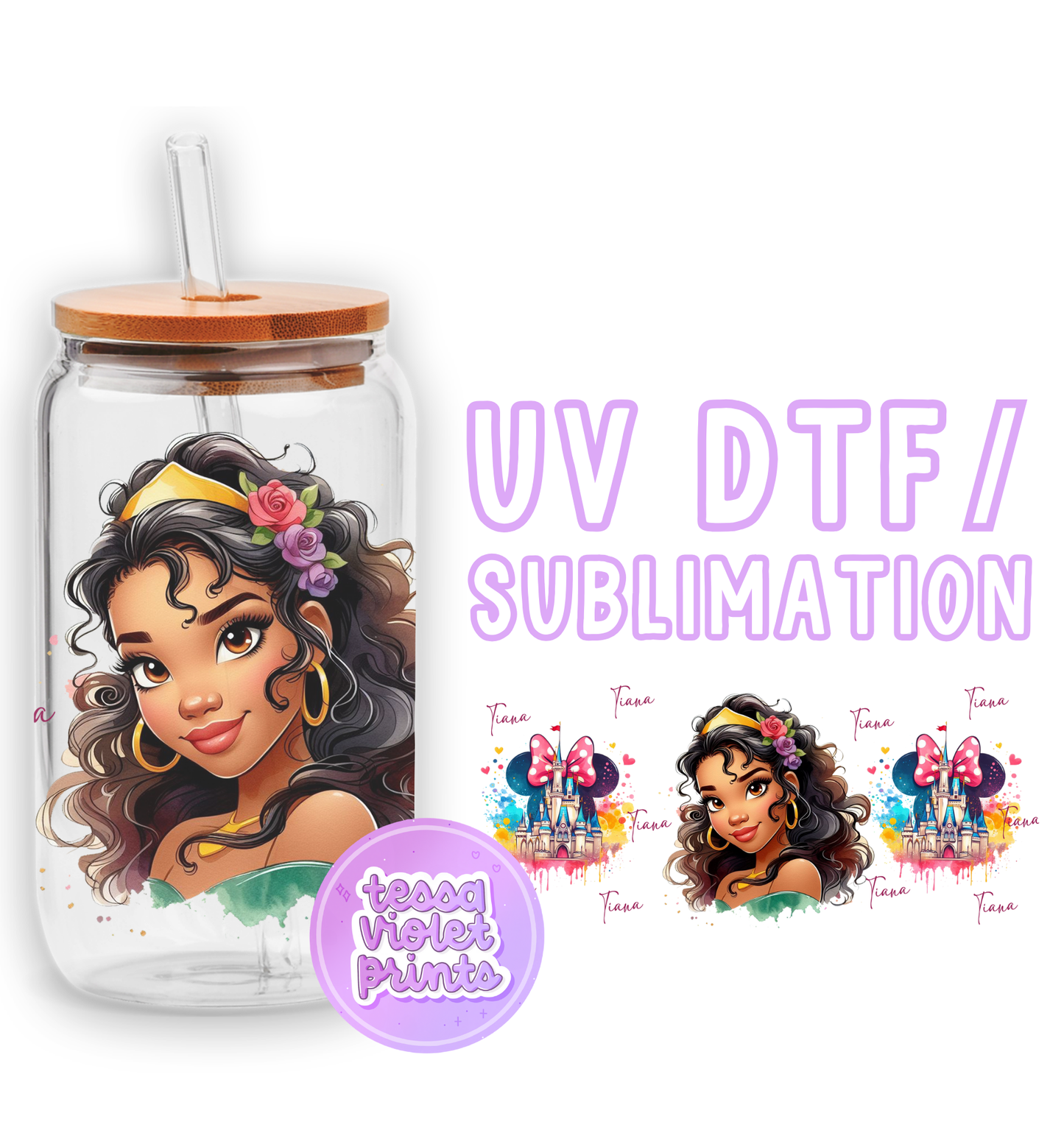 a glass jar with a picture of a girl on it