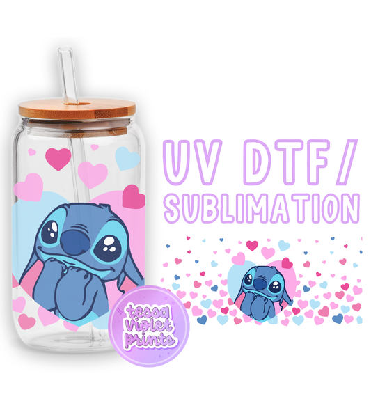 a glass jar with a picture of a stitch stitch stitch stitch stitch stitch stitch stitch