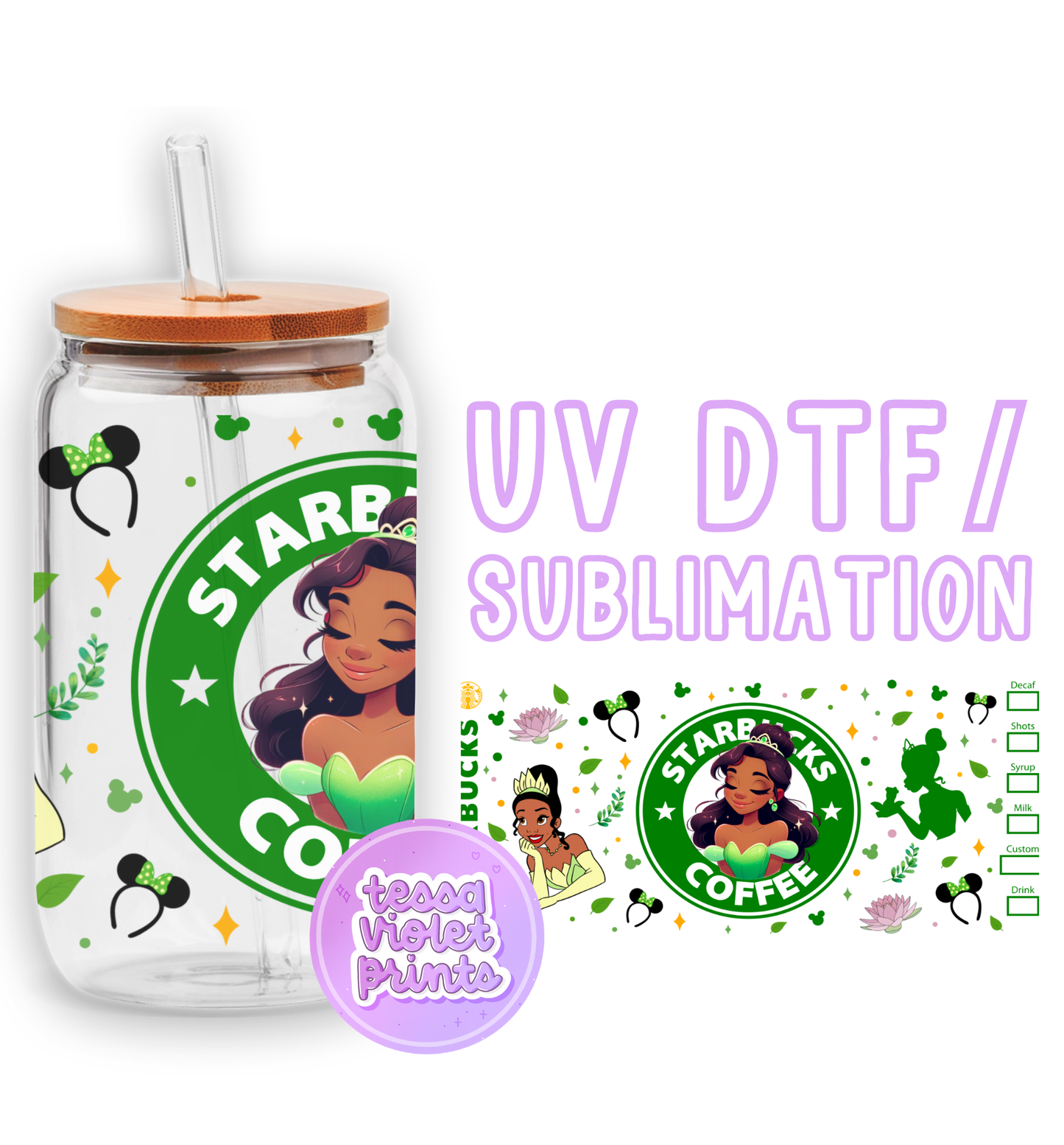 a starbucks cup with a sticker on it