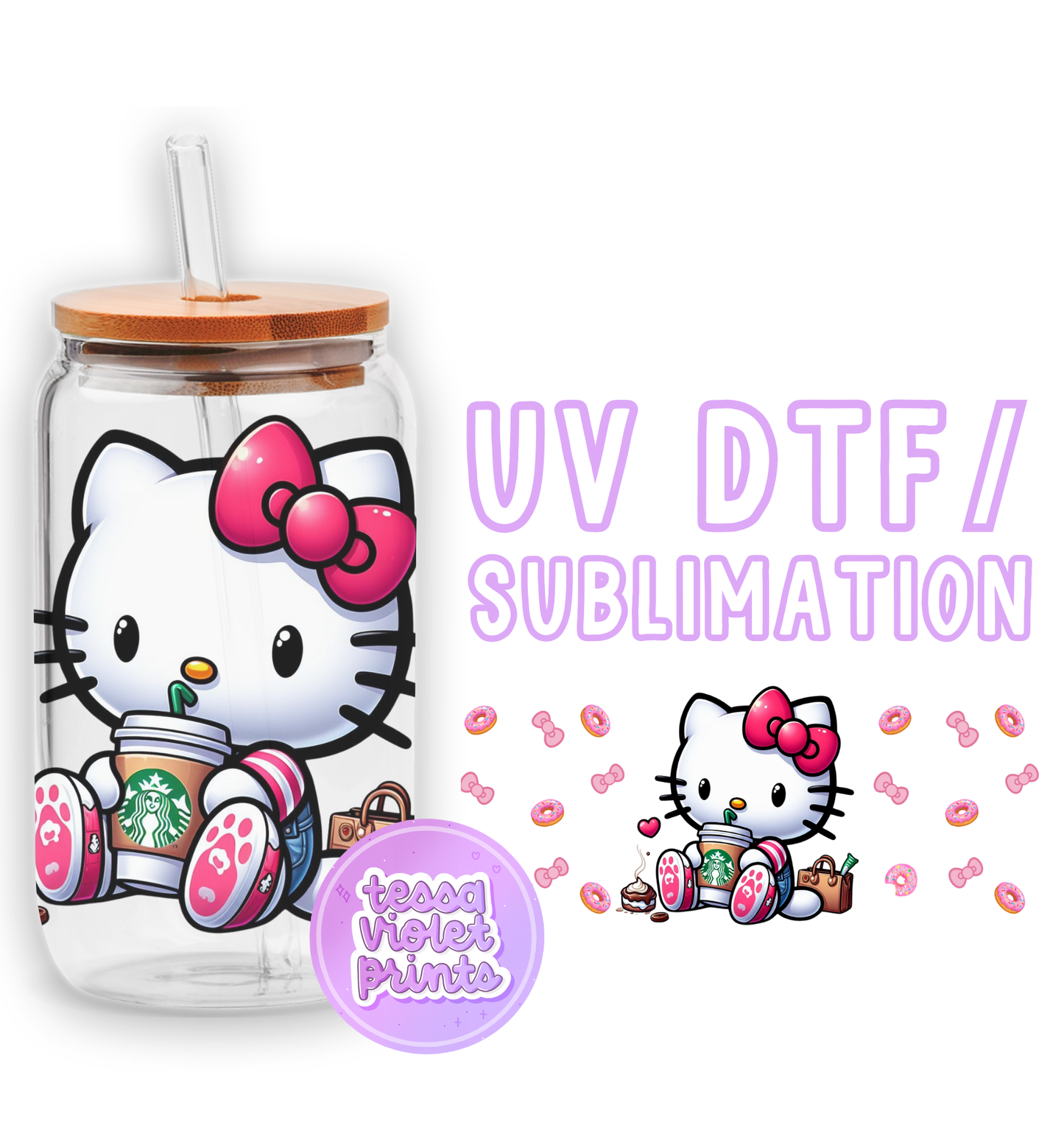 a hello kitty drink bottle with a straw in it