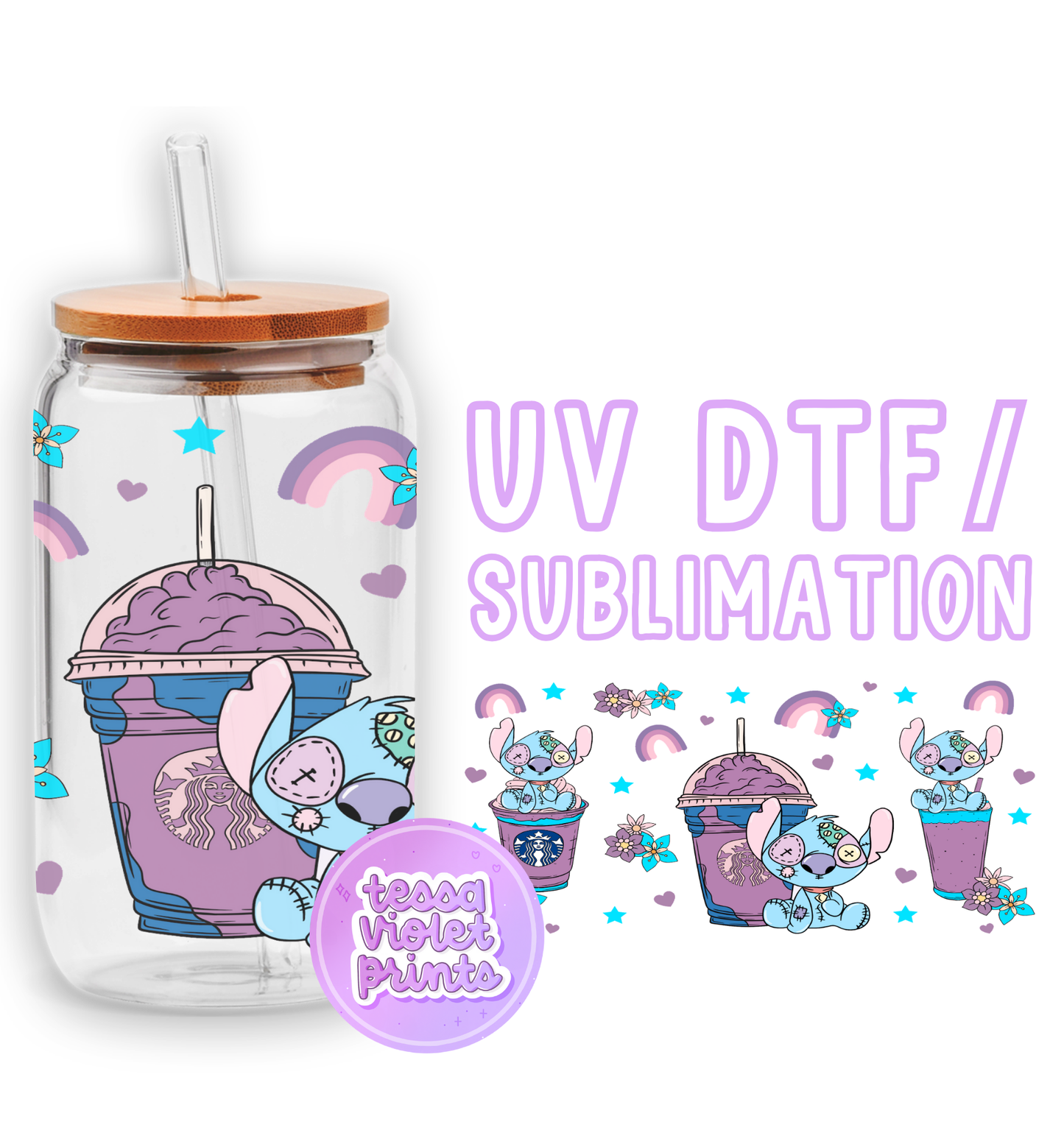 a glass jar with an image of a cartoon character on it